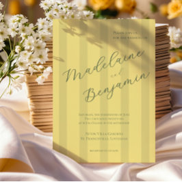 Invitación de boda elegante en amarillo suave