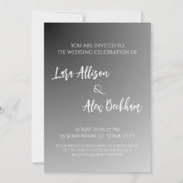 Invitación de boda elegante en blanco y negro 2.0