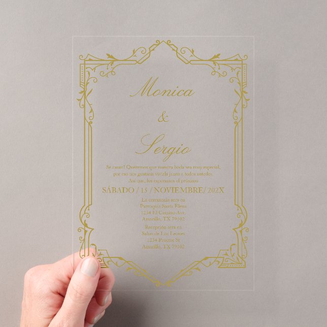 Invitación de boda elegante en español (Insitu (portátil))
