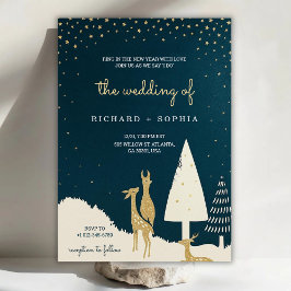 Invitación de boda elegante en feliz año nuevo