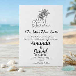 Invitación de boda elegante en la playa junto al m