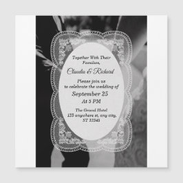 Invitación de boda elegante en negro y blanco