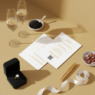 Invitación de boda elegante en oro todo en uno Pal