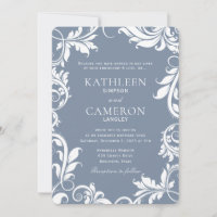 Invitación de Boda Elegante | Enredaderas (Azul Po