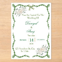 Invitación de boda elegante esmeralda verde