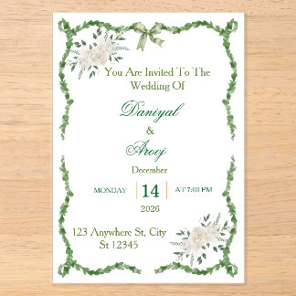 Invitación de boda elegante esmeralda verde