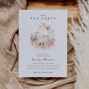 Invitación de boda elegante fiesta de té floral