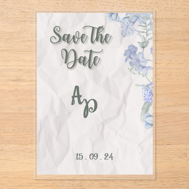 Invitación de boda elegante floral editable (Anverso)