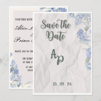 Invitación de boda elegante floral editable