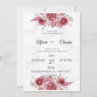 Invitación de Boda Elegante | Floral Personalizada