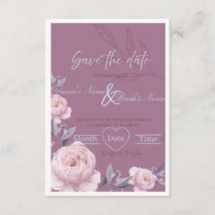 Invitación de boda elegante floral "Save the Date"