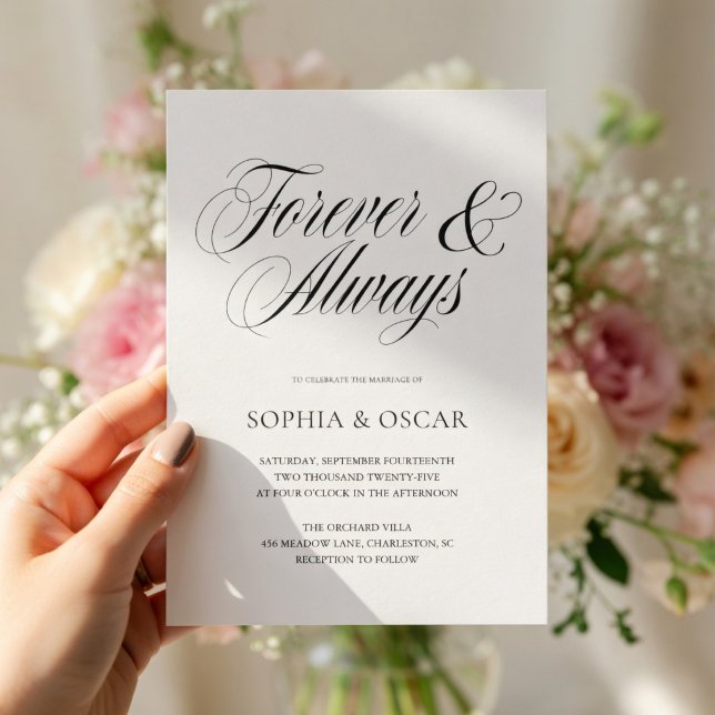 Invitación de Boda Elegante Forever & Always Scrip (Subido por el creador)