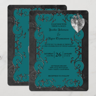 Invitación de boda elegante gótica de Halloween