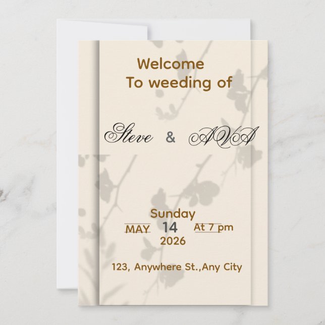 Invitación de boda elegante gris suave | Romántica (Anverso)