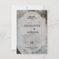 Invitación de Boda Elegante Gris y Marrón