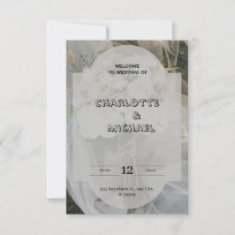 Invitación de Boda Elegante Gris y Marrón