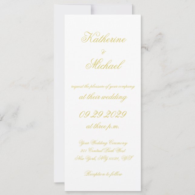 Invitación de boda elegante isla citrus amarillo e (Anverso)