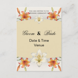 Invitación de boda Elegante Lirio Dorado