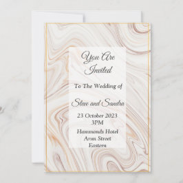 Invitación de boda elegante, mármol rosa