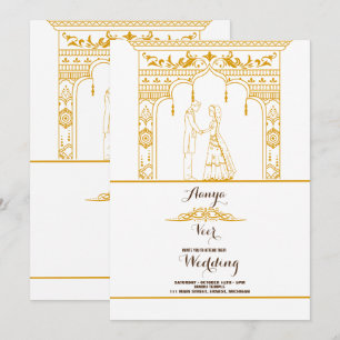 Invitación de boda elegante Mehndi