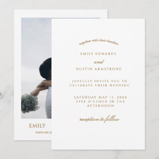 Invitación de boda elegante minimalista boho