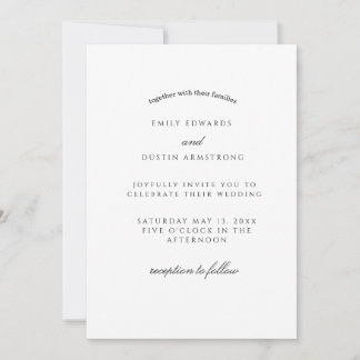 Invitación de boda elegante minimalista boho
