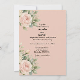 Invitación de boda elegante minimalista de eucalip