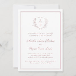 Invitación de boda elegante minimalista de hojas