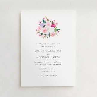 Invitación de Boda Elegante Moderna con Acuarela F