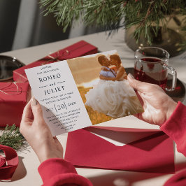 Invitación de boda elegante moderna con foto