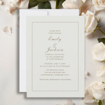 Invitación de boda elegante moderna crema marrón