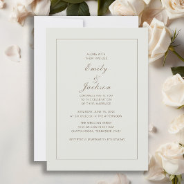Invitación de boda elegante moderna crema marrón