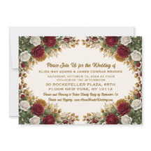 Invitación de boda elegante New York Rose