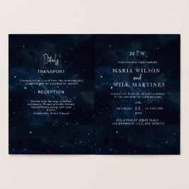 Invitación de boda elegante noche estrellada Moder