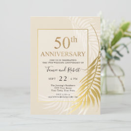 Invitación de boda elegante oro blanco 50