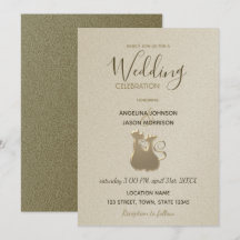 Invitación de boda elegante oro moderno pareja de 