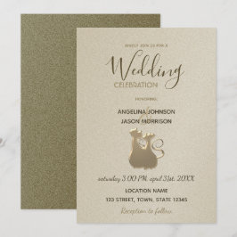 Invitación de boda elegante oro moderno pareja de 