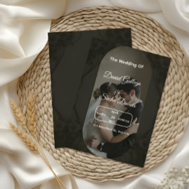 Invitación de boda elegante oscura clásica
