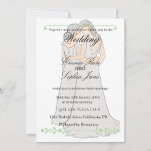 Invitación de boda elegante para dos novias