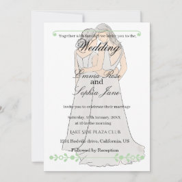 Invitación de boda elegante para dos novias