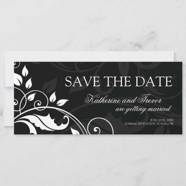Invitación de Boda Elegante para Guardar la Fecha (Anverso)