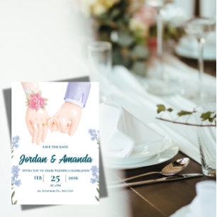 Invitación de Boda Elegante para Guardar la Fecha