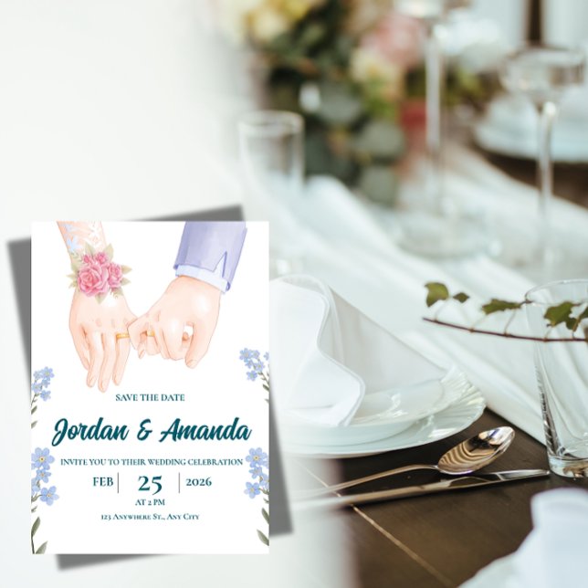 Invitación de Boda Elegante para Guardar la Fecha (Subido por el creador)