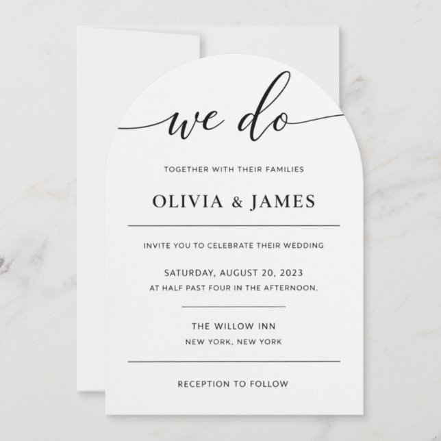 Invitación de boda elegante para ti (Anverso)