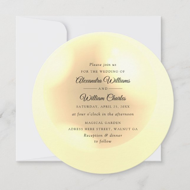 Invitación de boda elegante perla simple chic (Anverso)