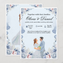 Invitación de boda elegante - personalizable y mod
