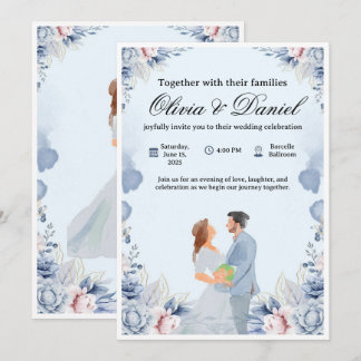 Invitación de boda elegante - personalizable y mod