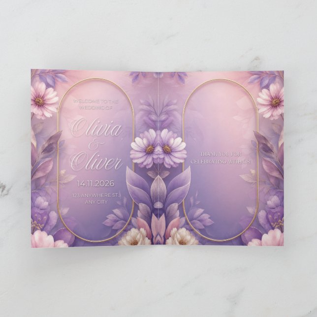 Invitación de boda elegante personalizada (Interior)