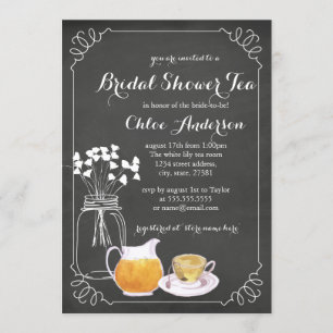 Invitación de boda elegante pizarra Taza de té