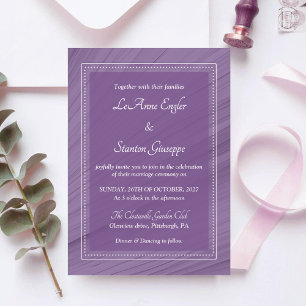 Invitación de boda elegante púrpura   Marco puntea
